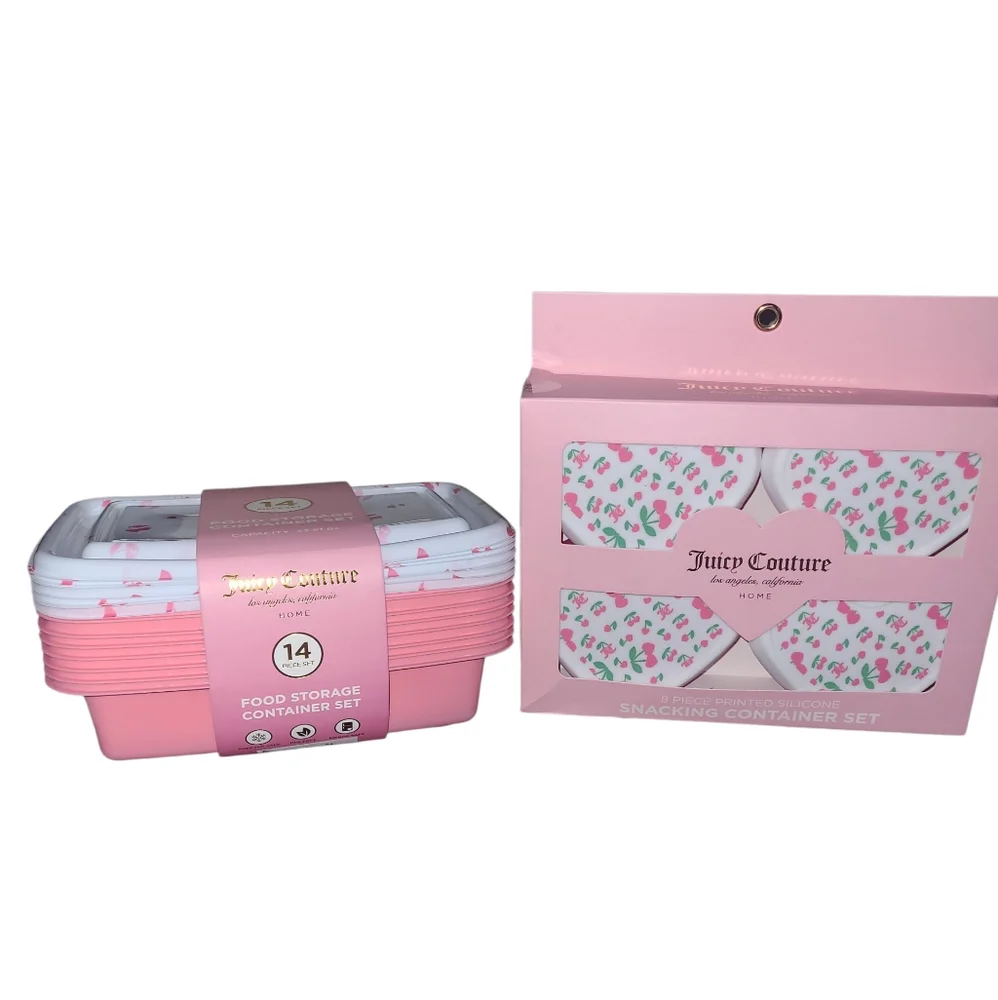 Juicy Couture Pink and White Storage Container Set